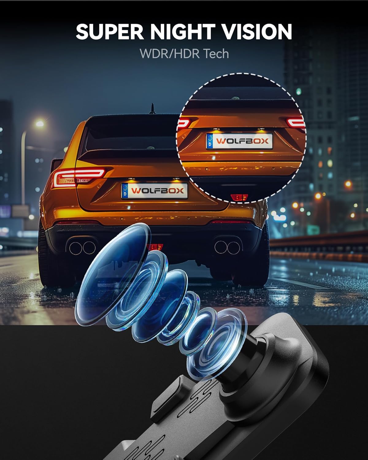 12'' 4K Mirror Dash Cam with Front & Rear Cameras, 2160P HD Smart Rearview, Night Vision, Parking Assist, GPS & 32GB Card Included