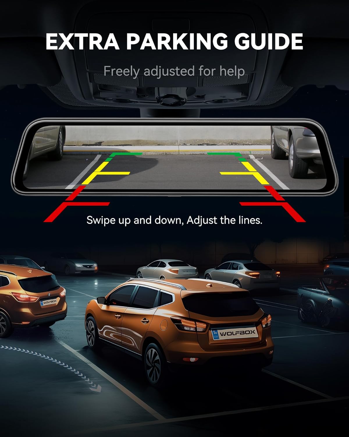 12'' 4K Mirror Dash Cam with Front & Rear Cameras, 2160P HD Smart Rearview, Night Vision, Parking Assist, GPS & 32GB Card Included