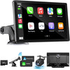 9'' Wireless Apple CarPlay & Android Auto Screen with 4K Dash Cam, 1080p Backup Camera, GPS Navigation, Voice Control, Mirror Link & Bluetooth